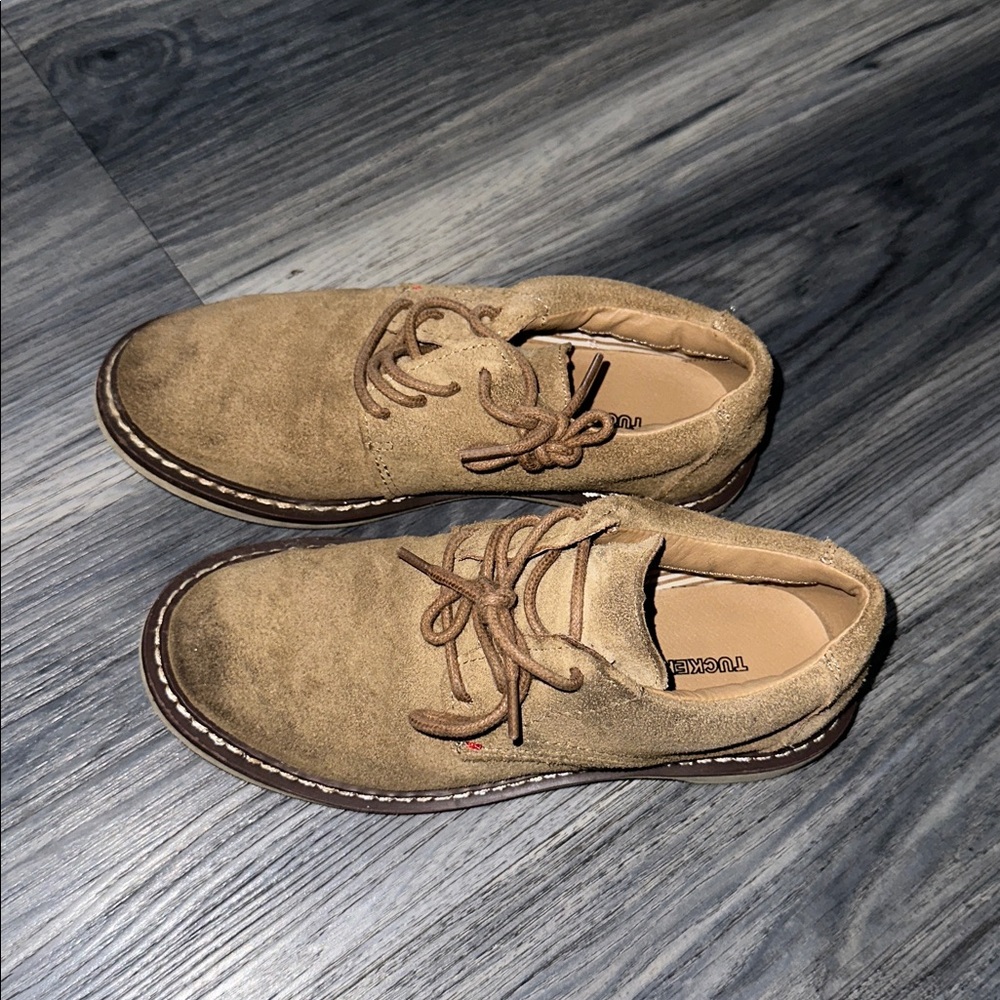 Tan Suede Lace-Up Shoes